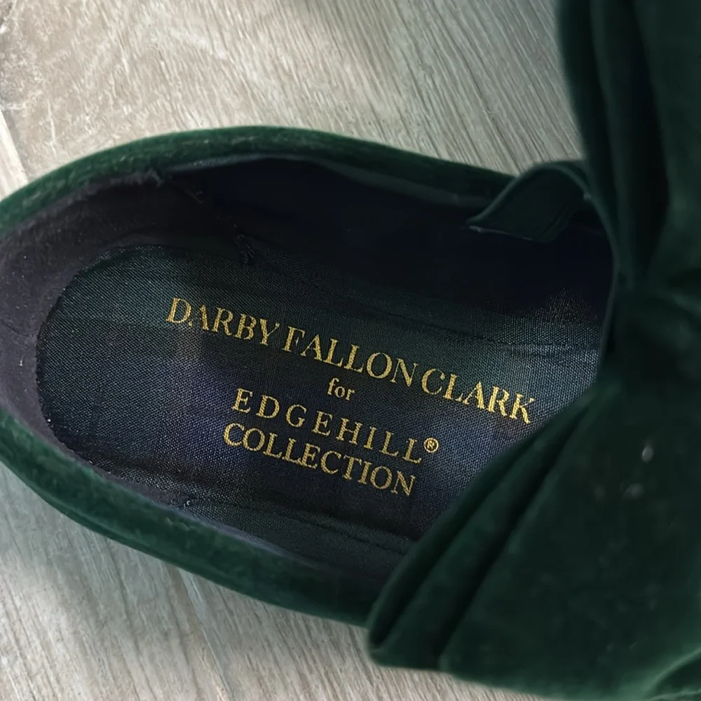 Edgehill Collection Darby Fallon Clark Girls Elizabeth Dark Green Velvet Shoe